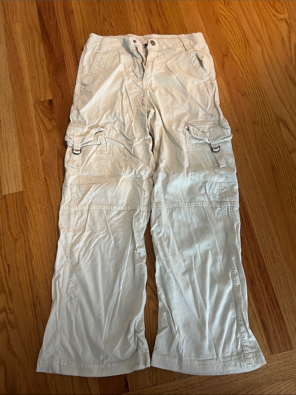 American Eagle Outfitters Women's White Cargo Trousers